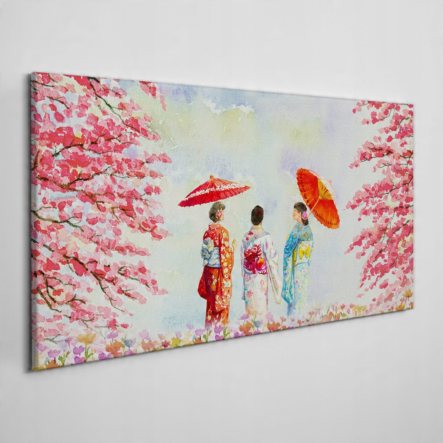

Obraz na płótnie Akwarele drzewa kwiaty 100x50 cm