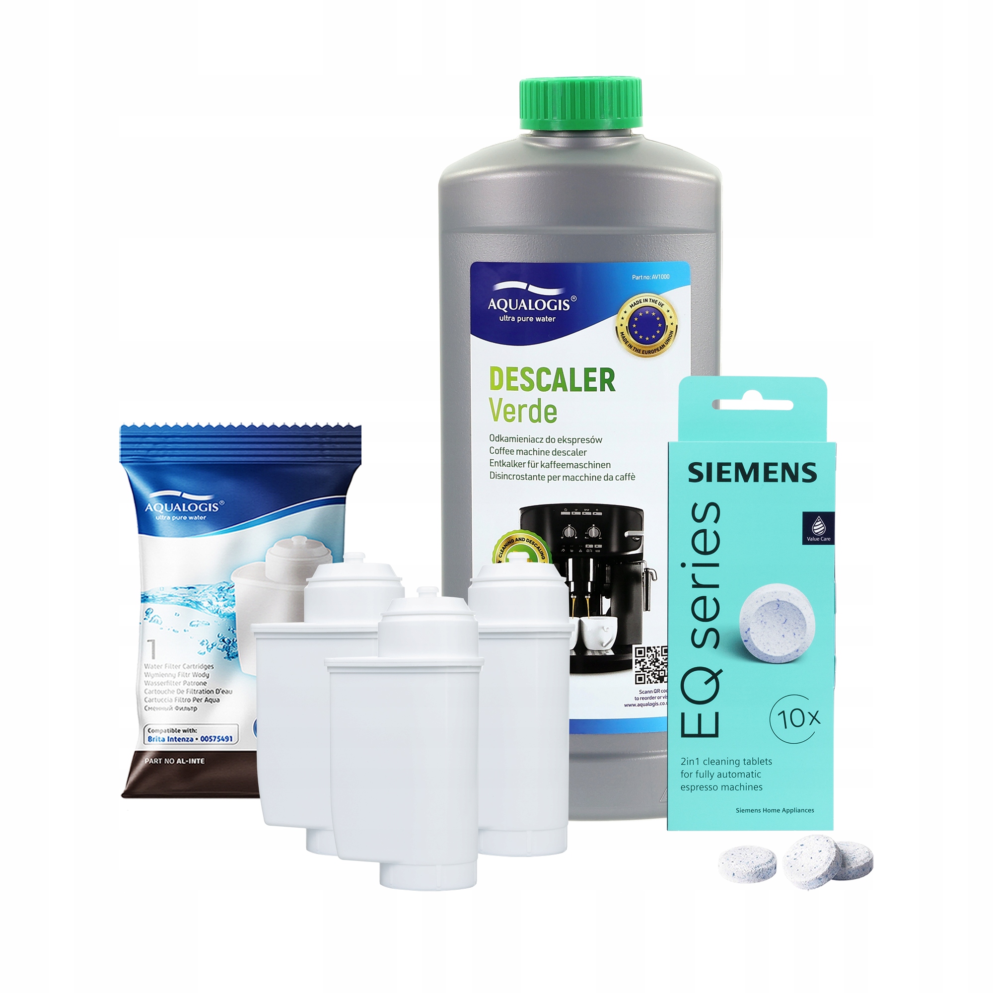 3x filtr vody AL-Inte pro kávovar Siemens odvápňovač 1 l tablety