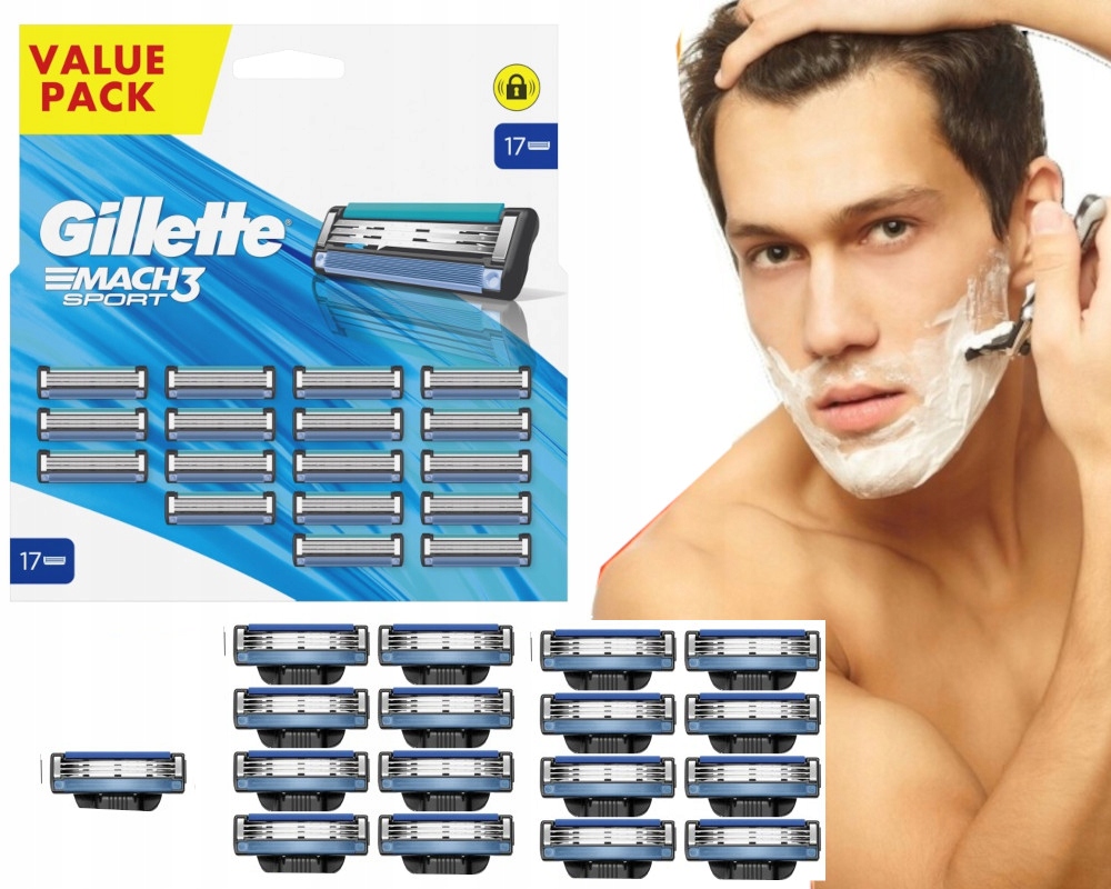 Náplně do strojku Gillette Mach3 originální 17 ks