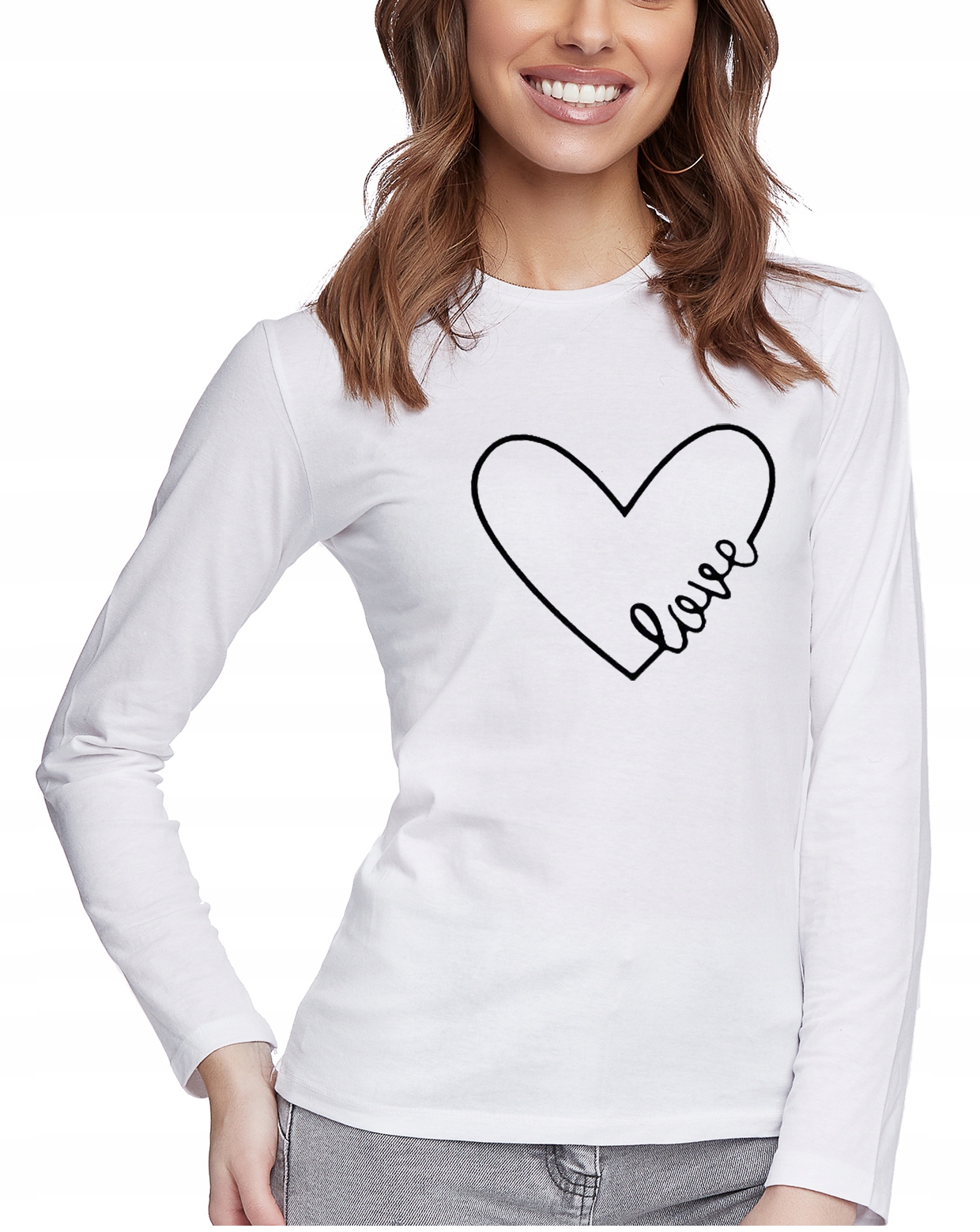 BLUZKA KOSZULKA DAMSKA Z NADRUKIEM Serce L