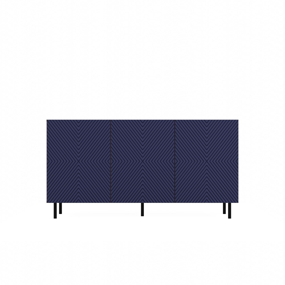 KOMODA 150 cm SZAFKA NOWOCZESNA POJEMNA PÓŁKI DRZWI LAMELE ARTISAN GRANAT Głębokość mebla 40 cm