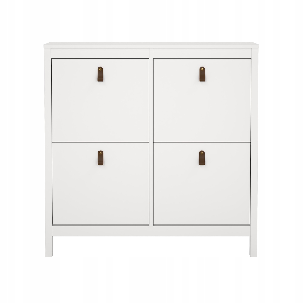 Szafka na buty Madrid biały mat 102x25x103 cm 16 par stojąca duża