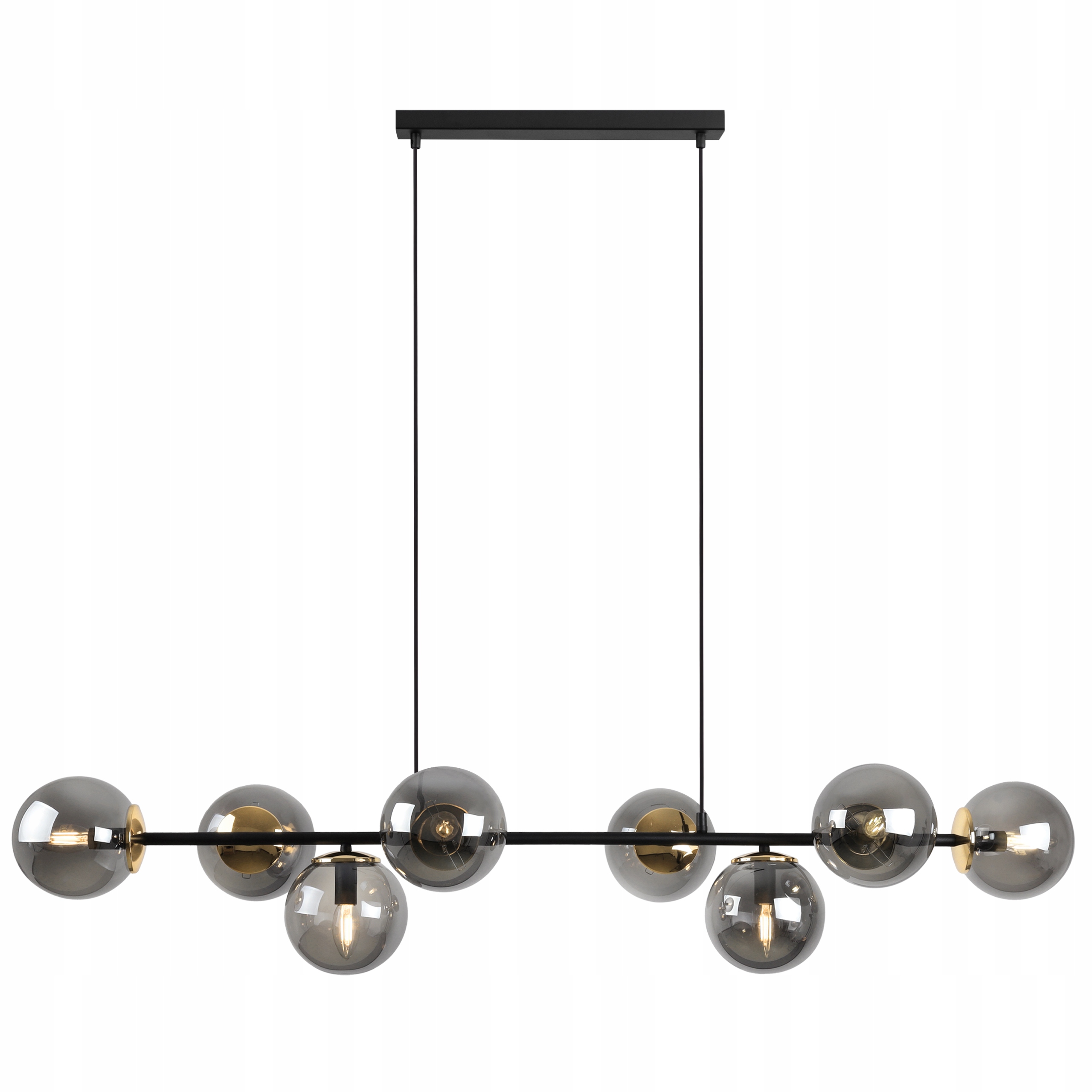 Lampa Sufitowa Wisząca Żyrandol Czarny Złoty Loft Do Kuchni Salonu Kule