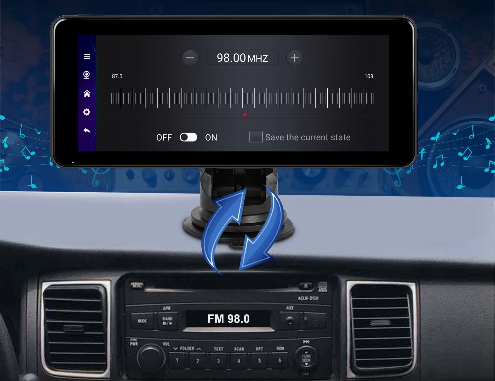 RADIO STACJA MULTIMEDIALNA MONITOR APPLE CARPLAY ANDROID 13 GPS WIFI 7-32 V Waga produktu 1 kg