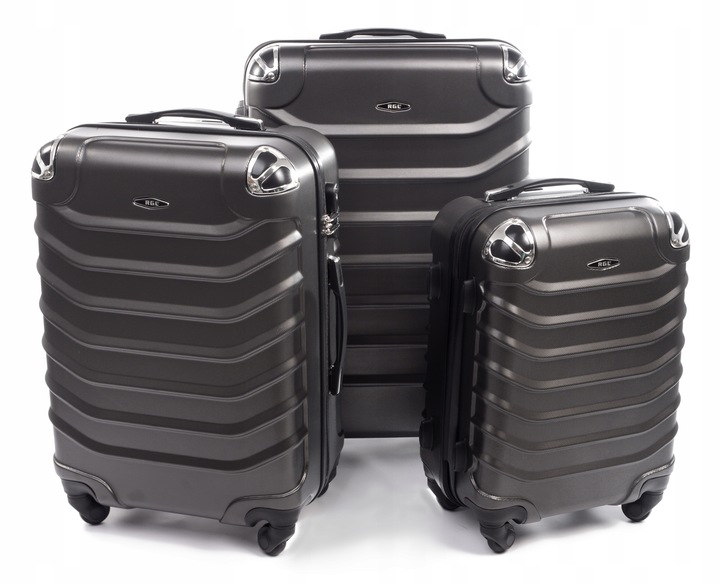Zestaw Komplet Walizek 3W1( Duża, Średnia, Mała) Abs Rgl Bagaż Grafitowy