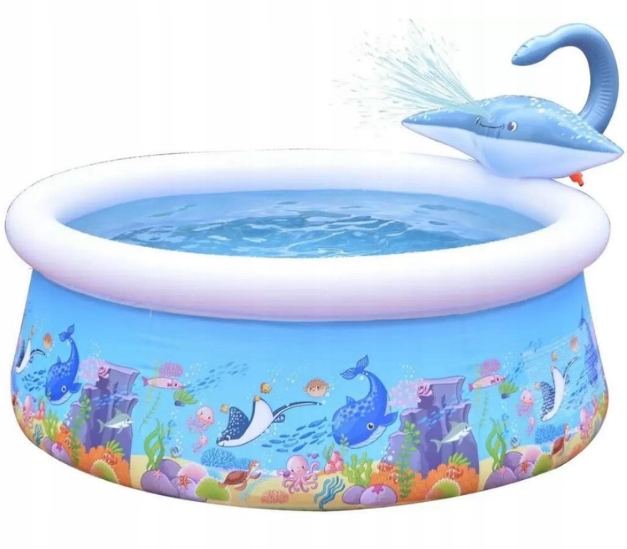 Sunclub 3D Manta Basen ogrodowy dmuchany ze spryskiwaczem 175 x 62 cm