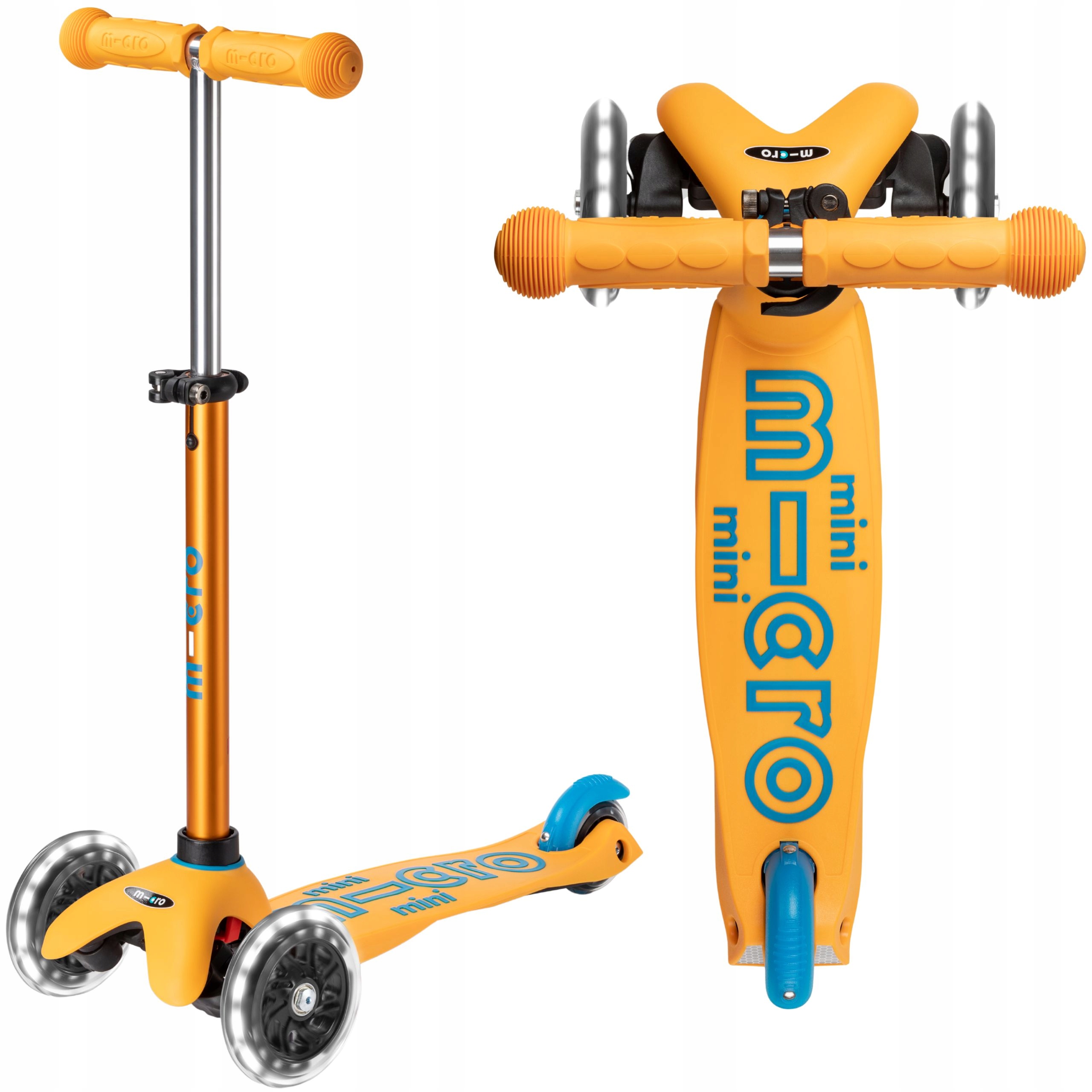 Hulajnoga Trójkołowa dla Dzieci Micro Mini Deluxe z Kołami Led Żółta