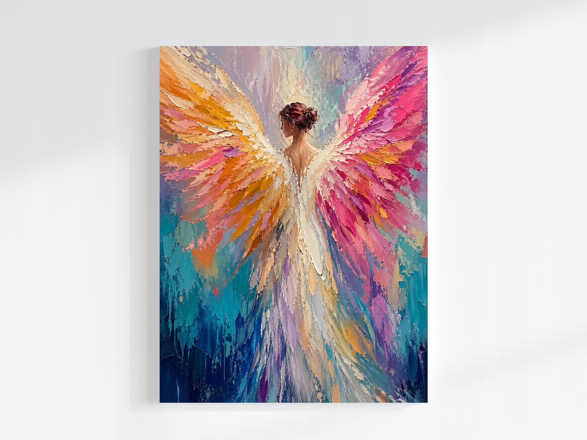 Obraz Na Plátně Canvas Postava Žena Barevný Anděl Ochrana Péče 60x80