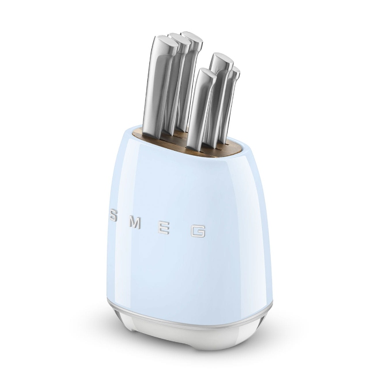 Kuchynské nože Smeg Sada nožov v Bloku Sada stojanov 6 ks KBSF02PB