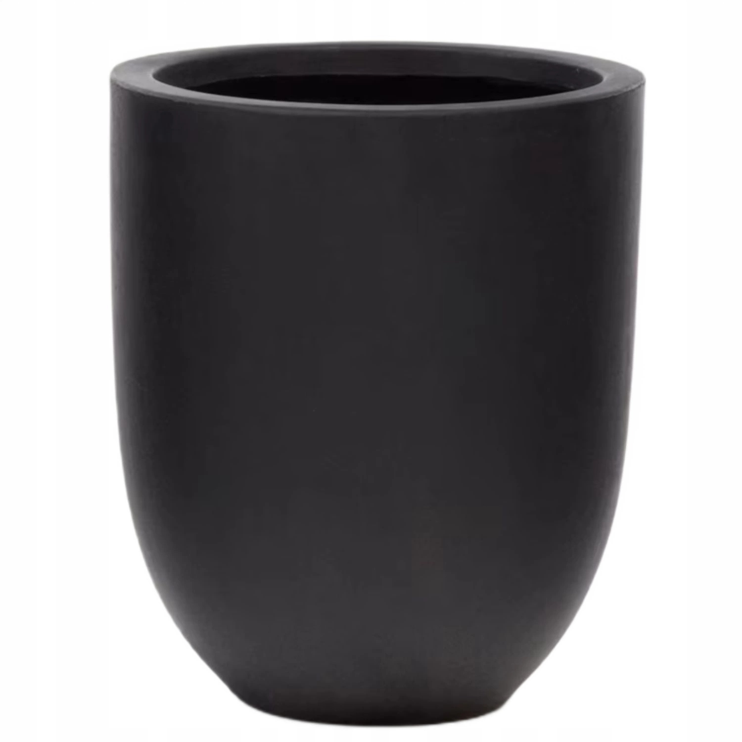 Cementový kvetináč Kave Home na kvety, záhradný, čierny, priemer 39 cm