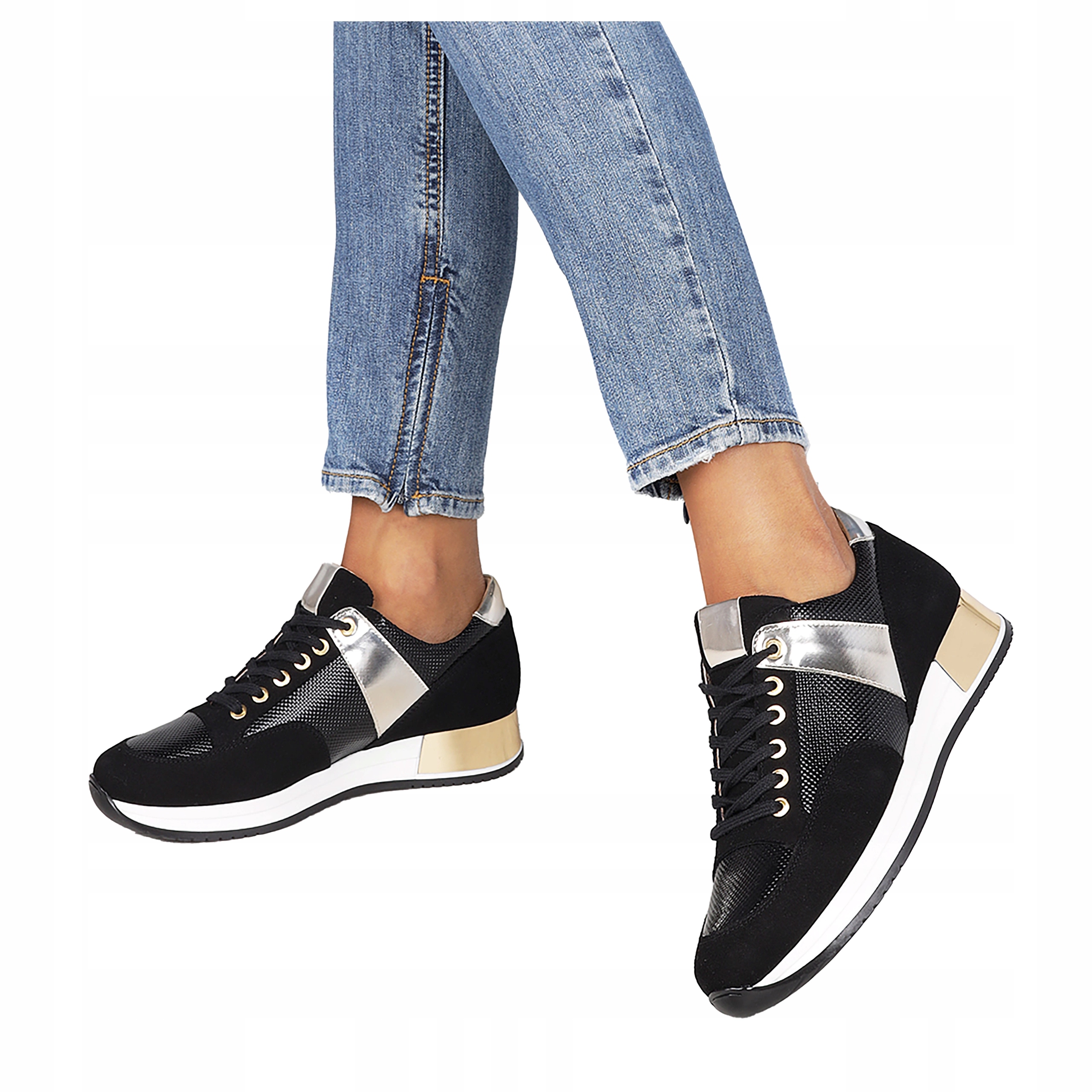 Kožené Tenisky Dámské Sportovní obuv Šněrovací Výrobek Polský vel. 37