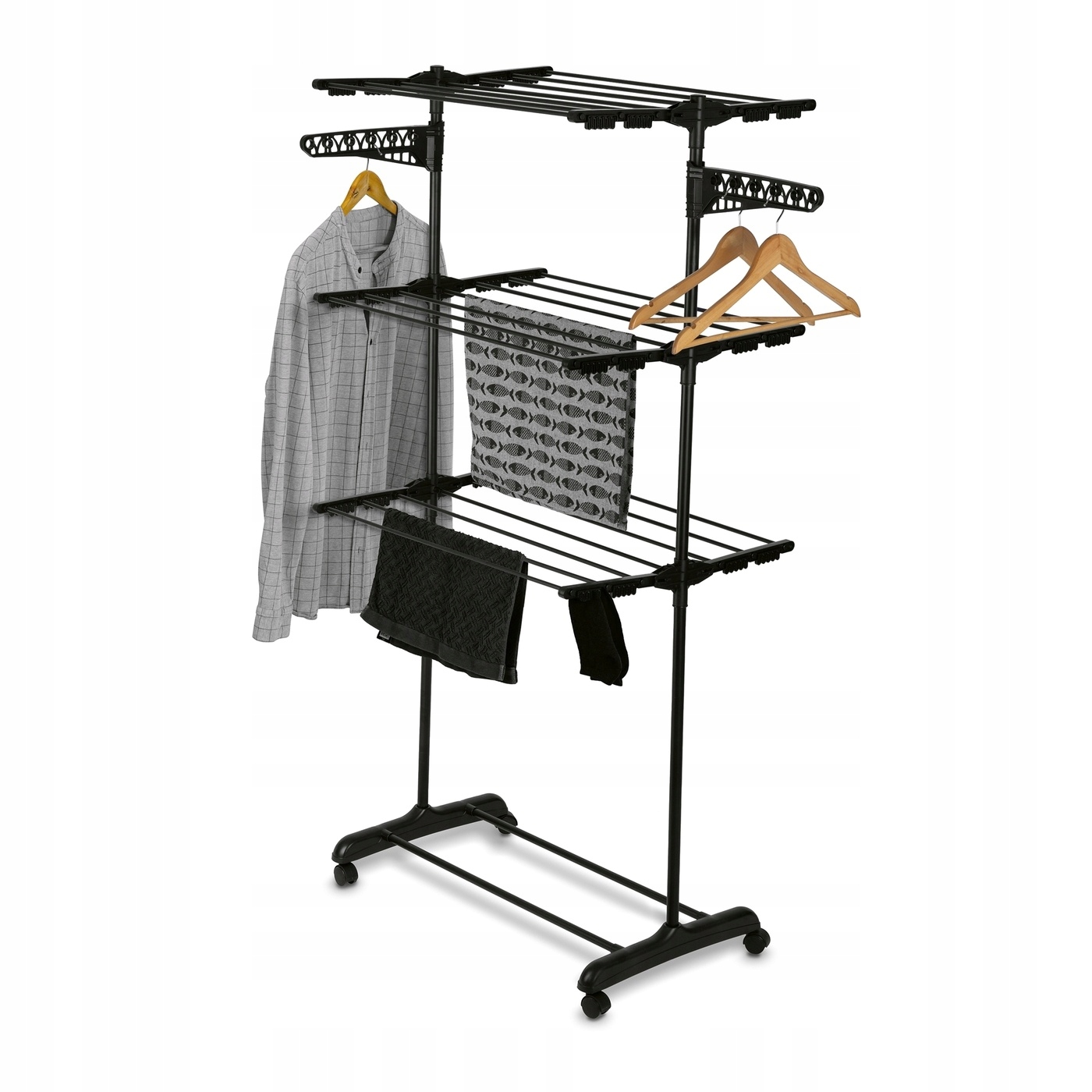 Levně Vertikální Sušák prádla Konighoffer 76 x 55 x 155 cm černá