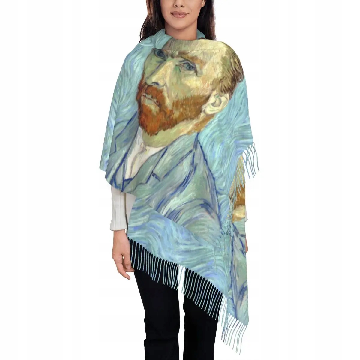 Customized Print Vincent Van Gogh Painting Collage Scarf Women Men Winter F