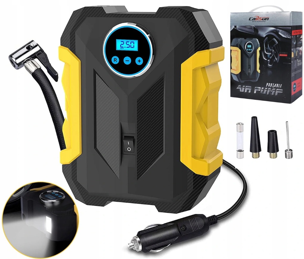 

Kompresor Samochodowy Pompka Sprężarka 12V Led LCD