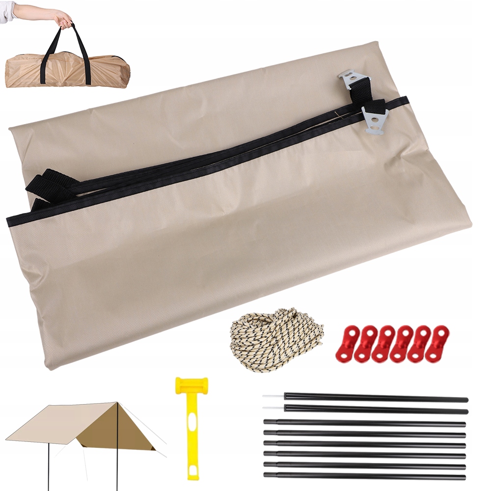 Stříška Markýza Tarp Turistická Plachta Bivak S Lanky A Špendlíky 3X3 M