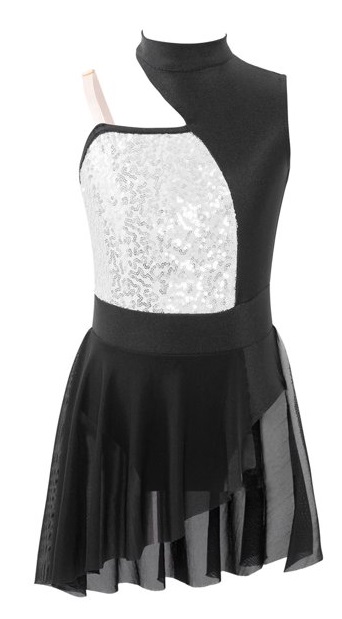 Šaty Body Balet Trikot Gymnastika Flitry Stříbrná 158/164