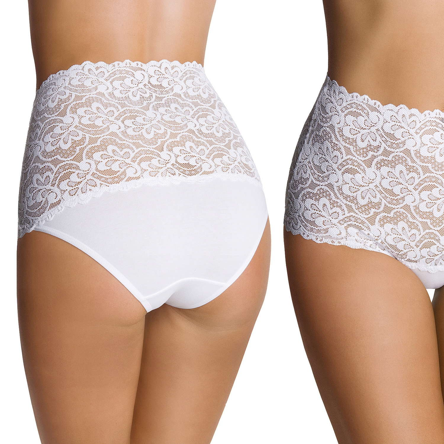 NETi PZE-20 Koronkowe Figi Bawełna biały