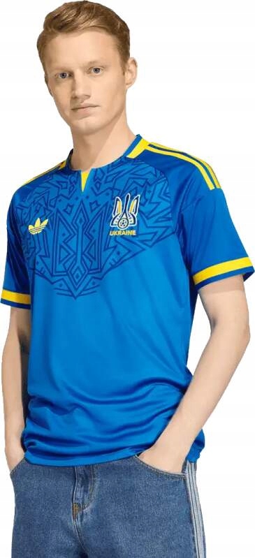 Pánský venkovní fotbalový dres Adidas Originals Ukrajina 2026 modrý