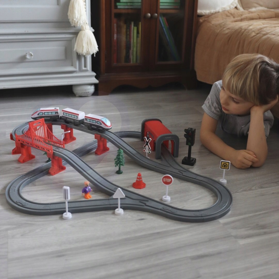 WOOPIE Kolejka Elektryczna Tor Most Tunel Pociąg Auta 80 el. Rodzaj pojazdu kolejki i tory