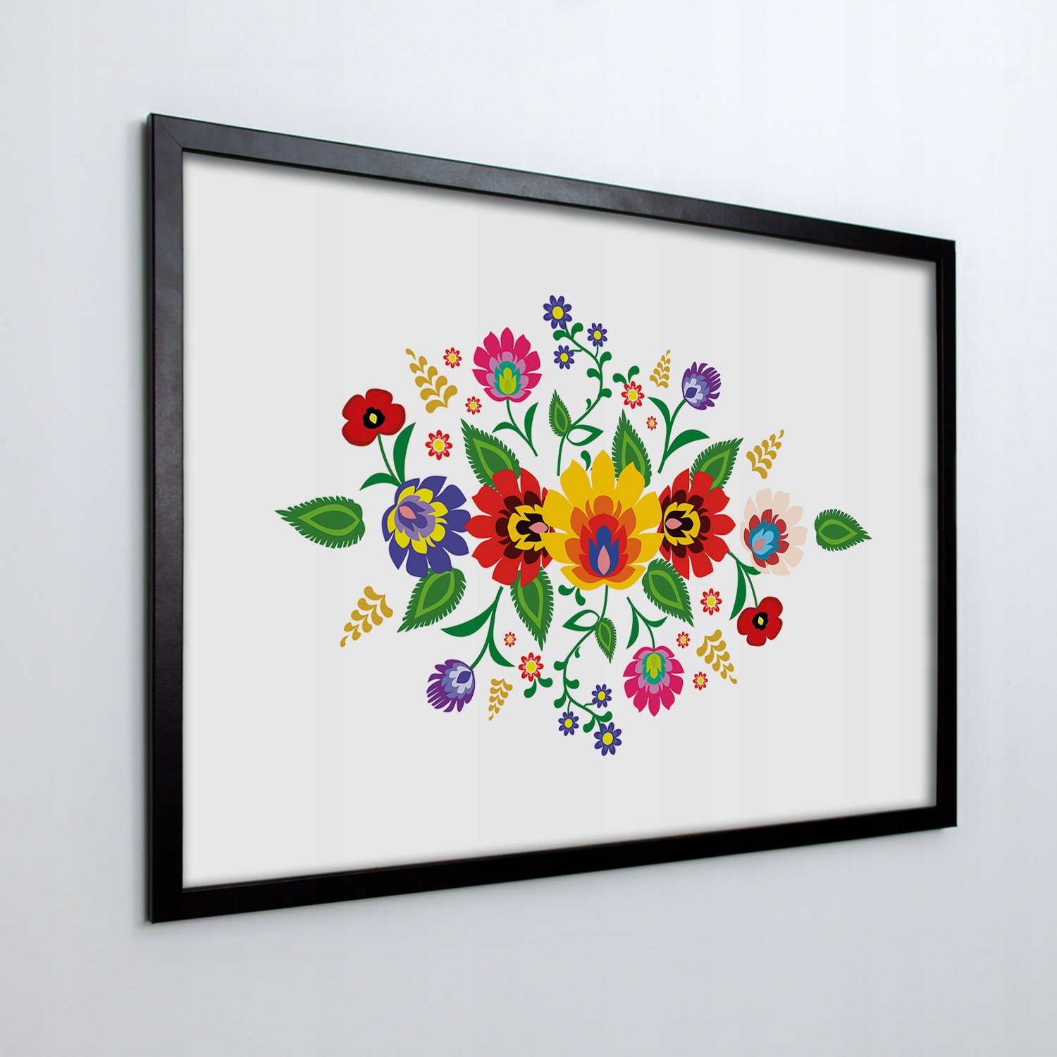 Fotoobraz v ráme na stenu Folklórne kvety 100x70