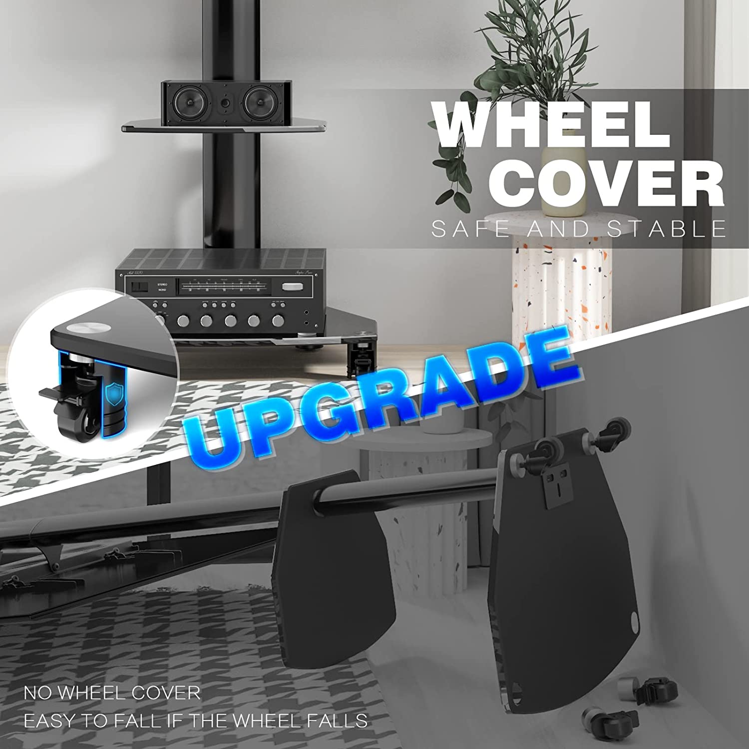 STOJAK POD TELEWIZOR 27-60 CALI KÓŁKA 2 PÓŁKI 50KG Model tf901