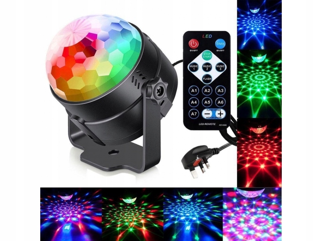 

Kula Dyskotekowa Disco Projektor Rgb Led Pilot