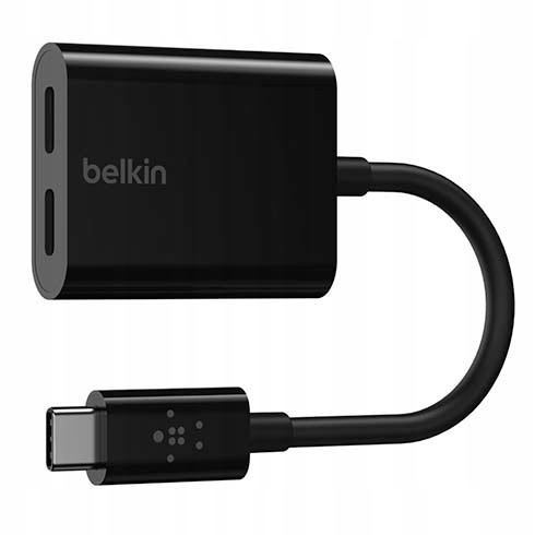 Belkin Adaptér 2/USB-C pre audio a nabíjanie Pd 60W, čierny