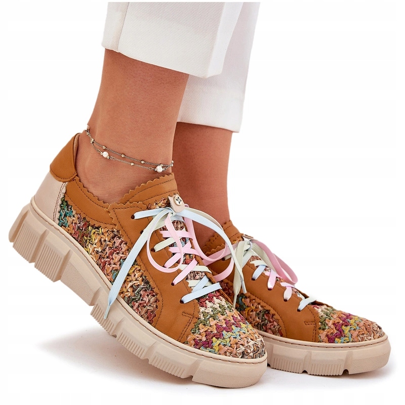 Dámské Šněrovací Kožené Polobotky Maciejka 05850-29 Multicolor 37