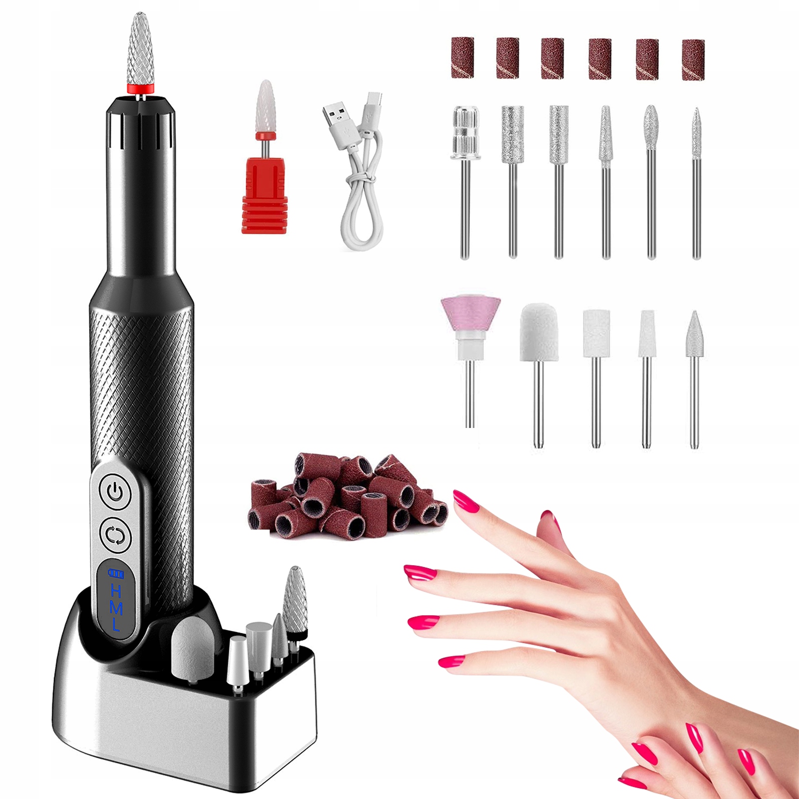 Elektrická Bruska Na Nehty Manikúra 20000 Rpm Bezdrátová Sada