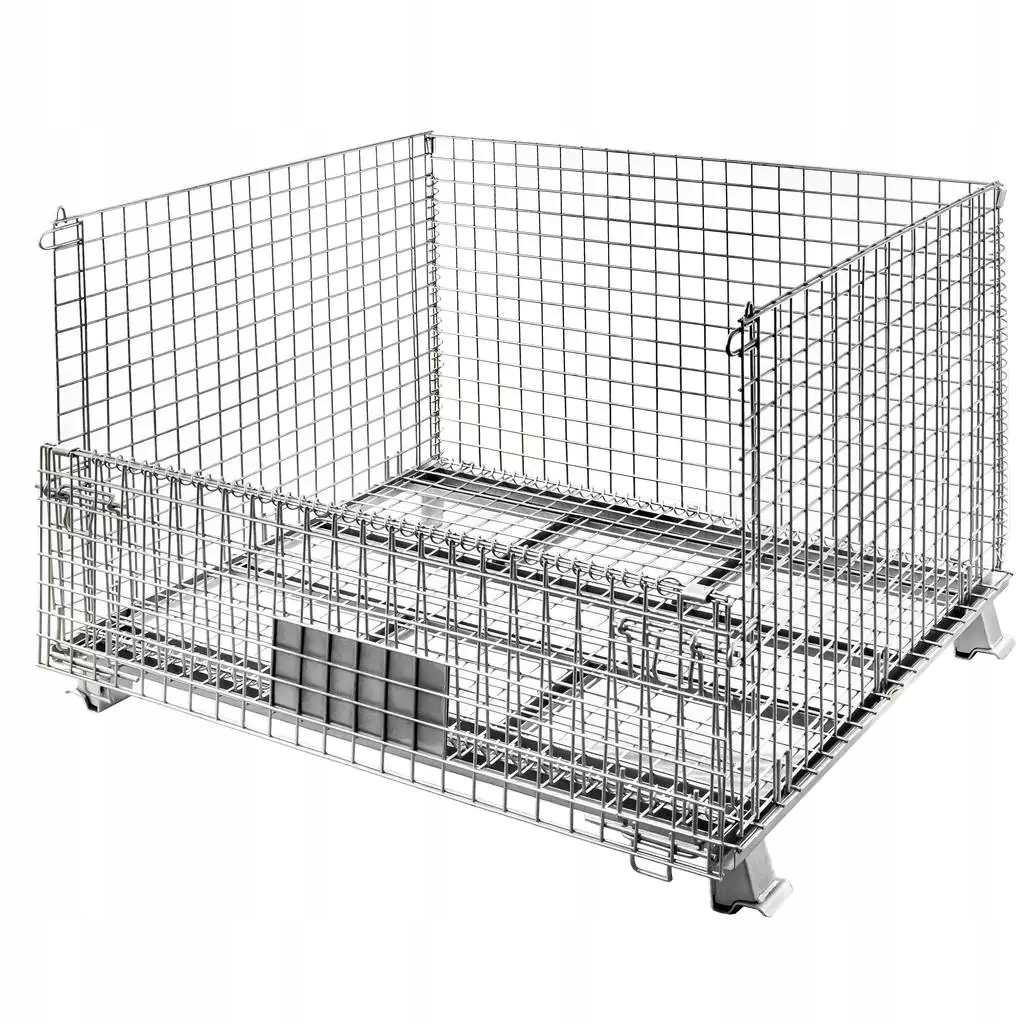 Pojemnik siatkowy Gitterbox z otwieranym bokiem ocynk 120x100x89 CM Mega-M