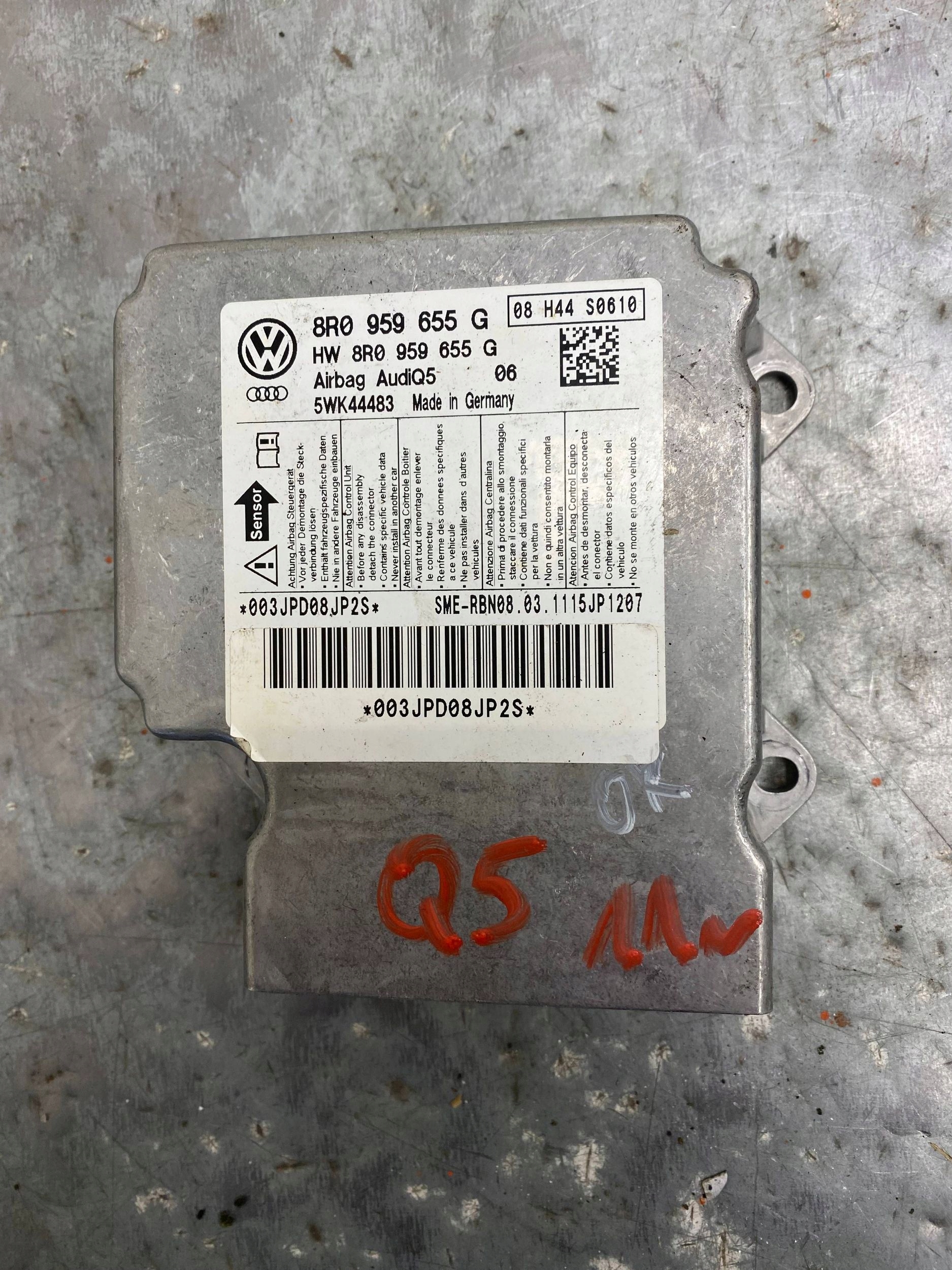 AUDI Q5 8R modul SENSOR airbag AIRBAG 8R0959655G SPRAWNY