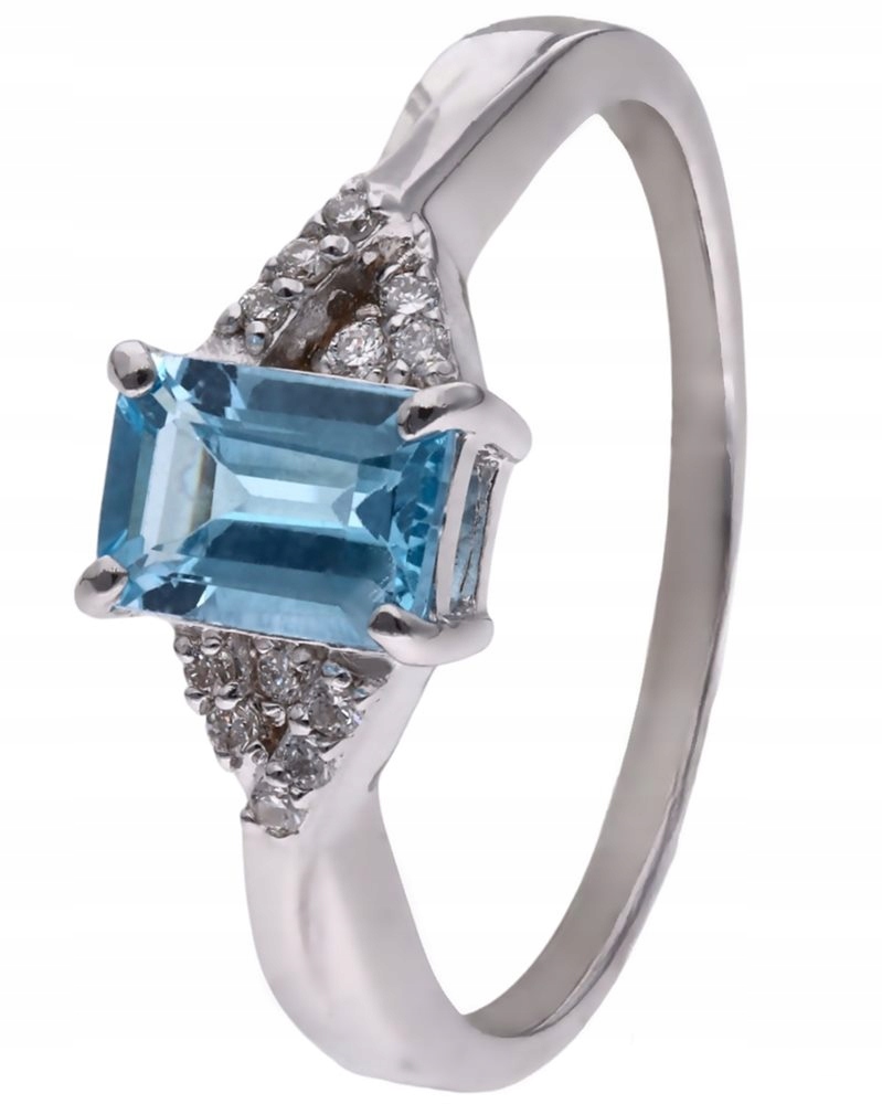 Prstýnek Ag 925 topaz swiss blue s diamantem CVD-2061-R-BTS vel.20