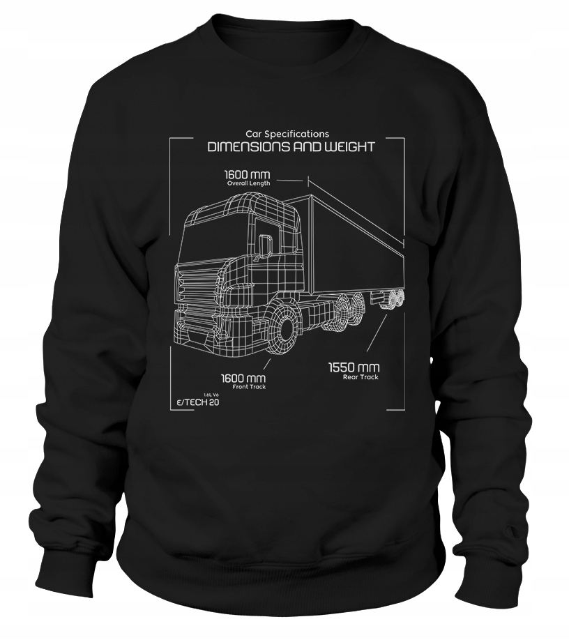 Pánská Mikina Car Specifications 3XL černá pro muže, muže a muže