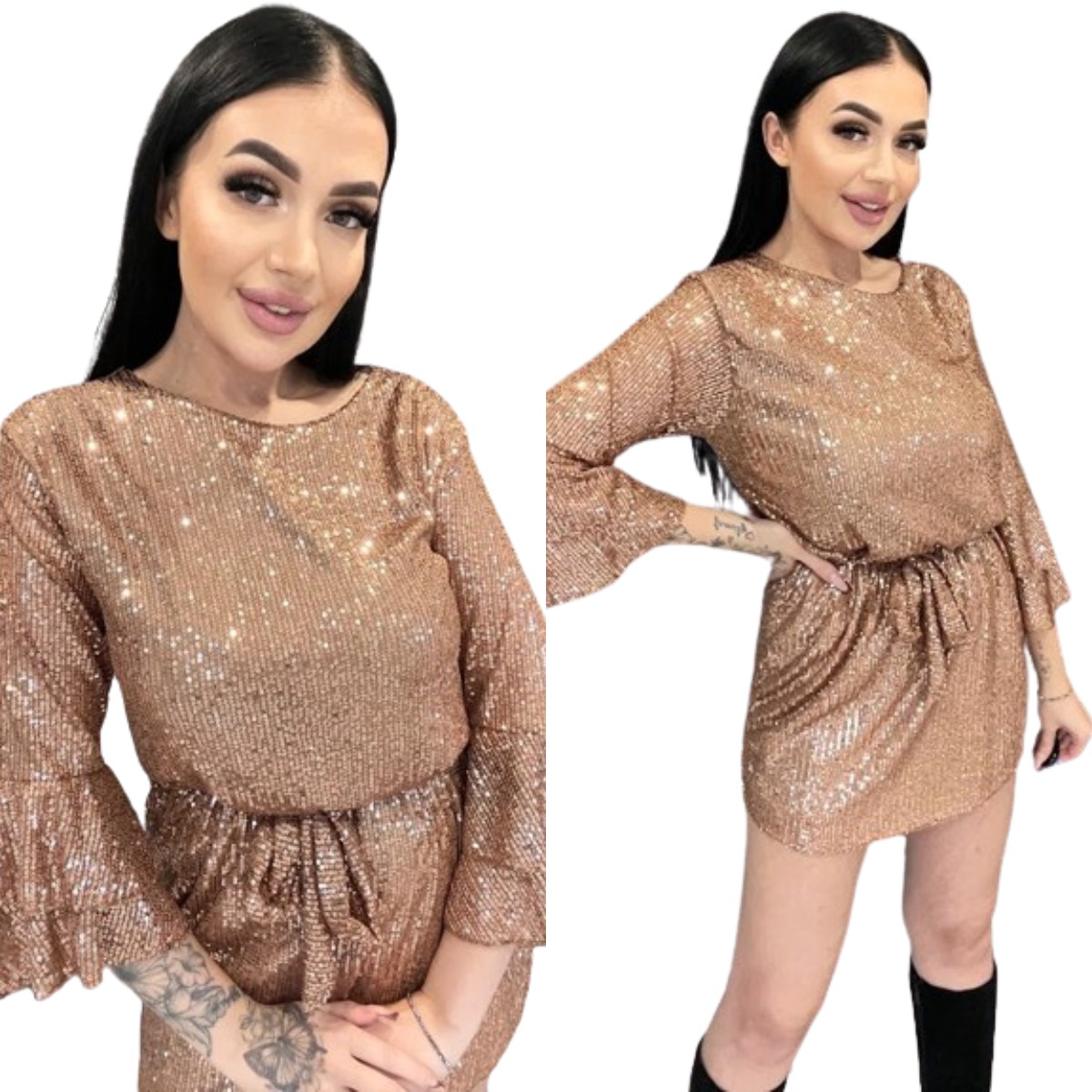 Šaty Se Zavazováním A Rukávem Costa Staré Zlato