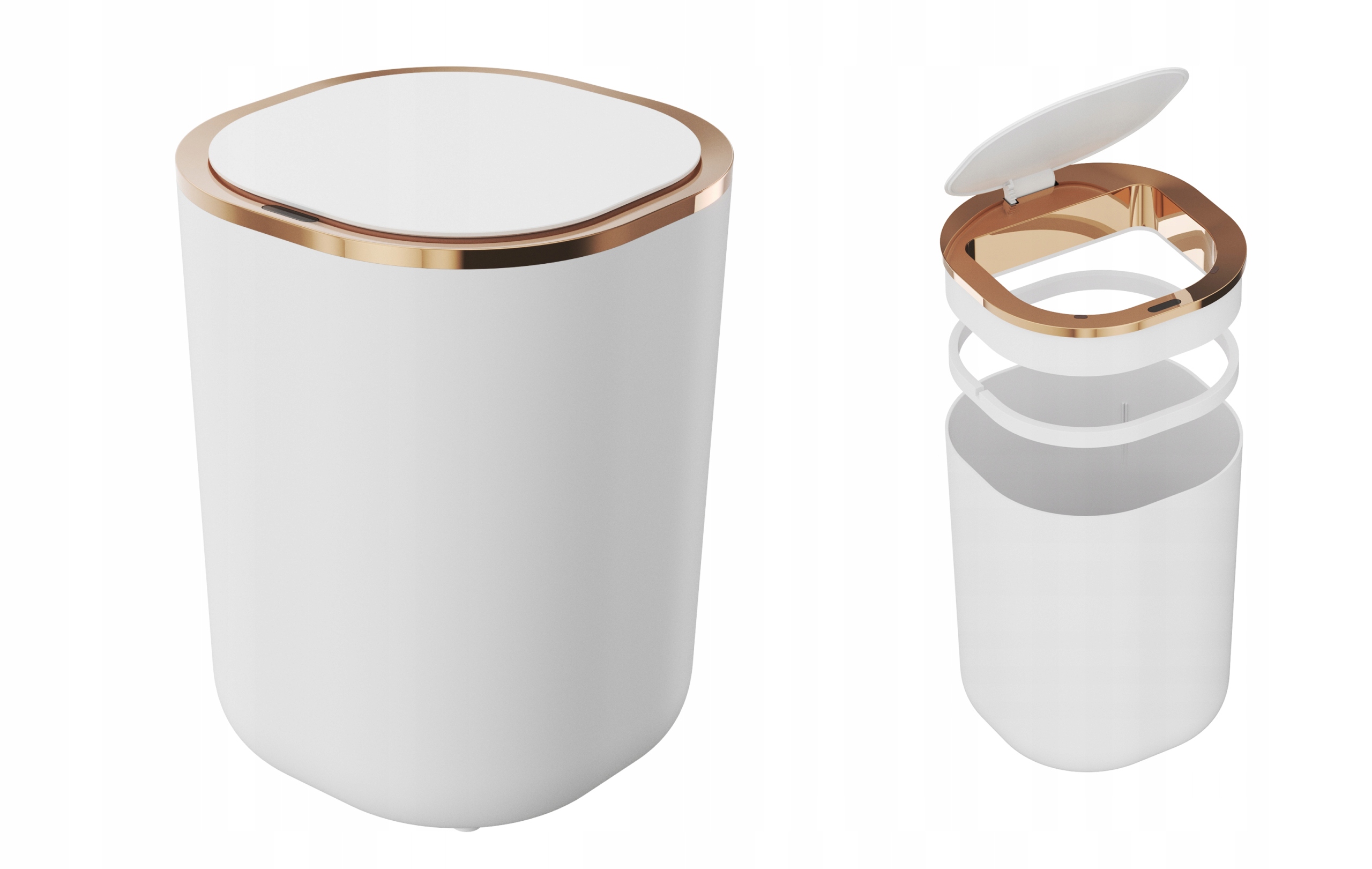 Levně Odpadkový Koš Bílý Bezdotykový Automatický Senzor Pohybu 12L Odpadkový Koš