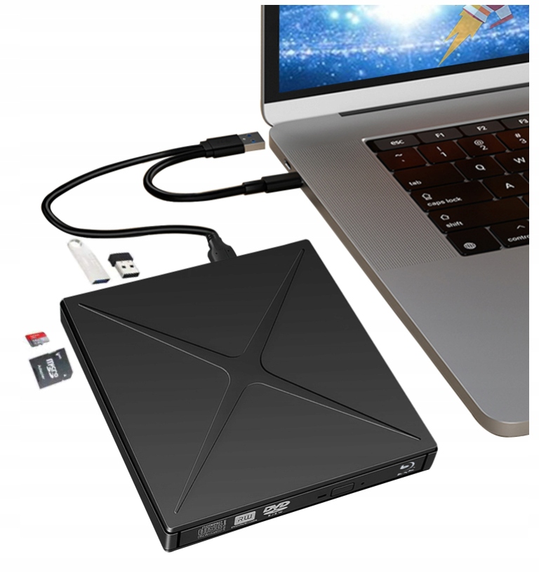 

Zewnętrzny Przenośny Napęd DVD CD Rw Usb-c Usb 3.0