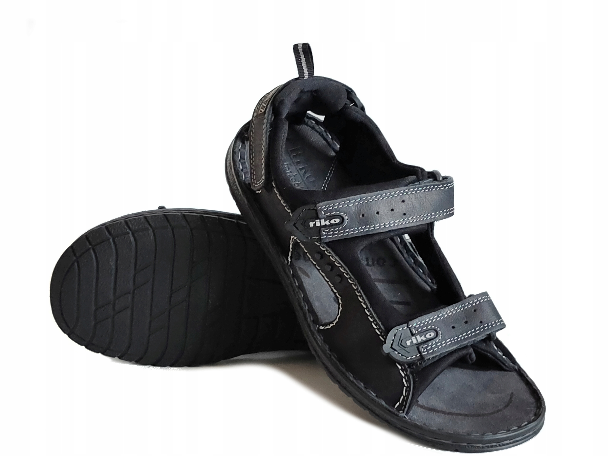 Riko 378 sandály Polské černé letní 40 přírodní kůže