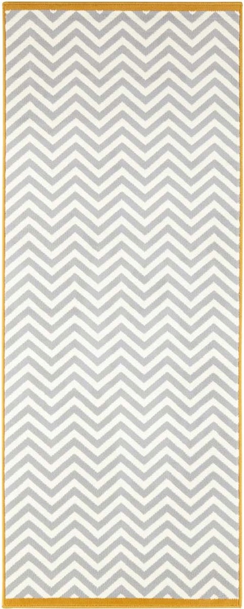 Behúň 80x250 cm, moderný vzor do predsiene-koridoru, sivá krémová farba