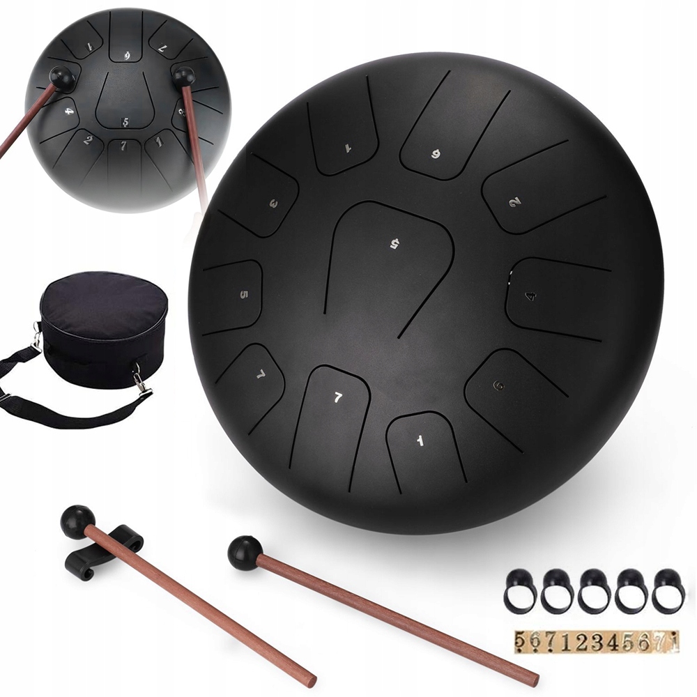 Nástroj Tongue Drum 10 Palců 11 Not S Paličkami Pro Meditaci A Hudbu