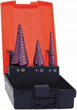 Sada stupňovitých vrtáků Hss TiALN 4-12/4-20/6-30 mm Format