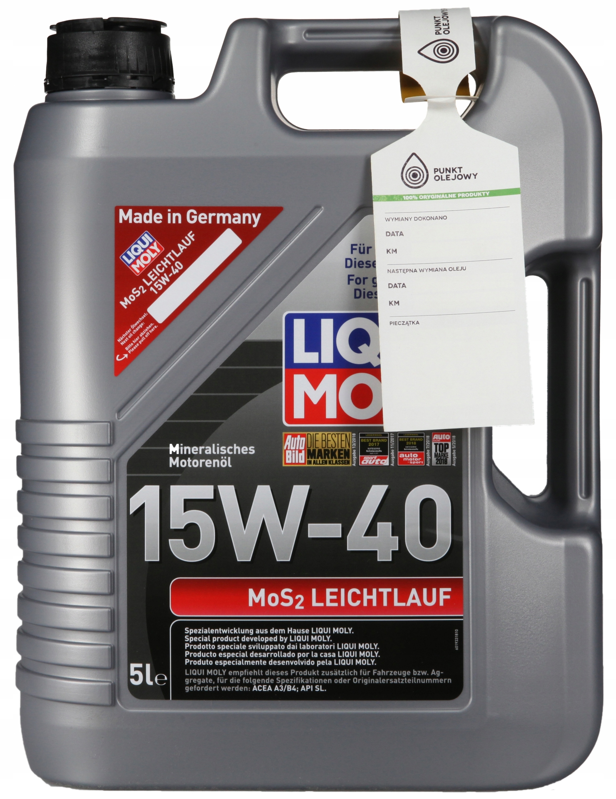 

Liqui Moly MoS2 Leichtlauf 15W40 2571 5L