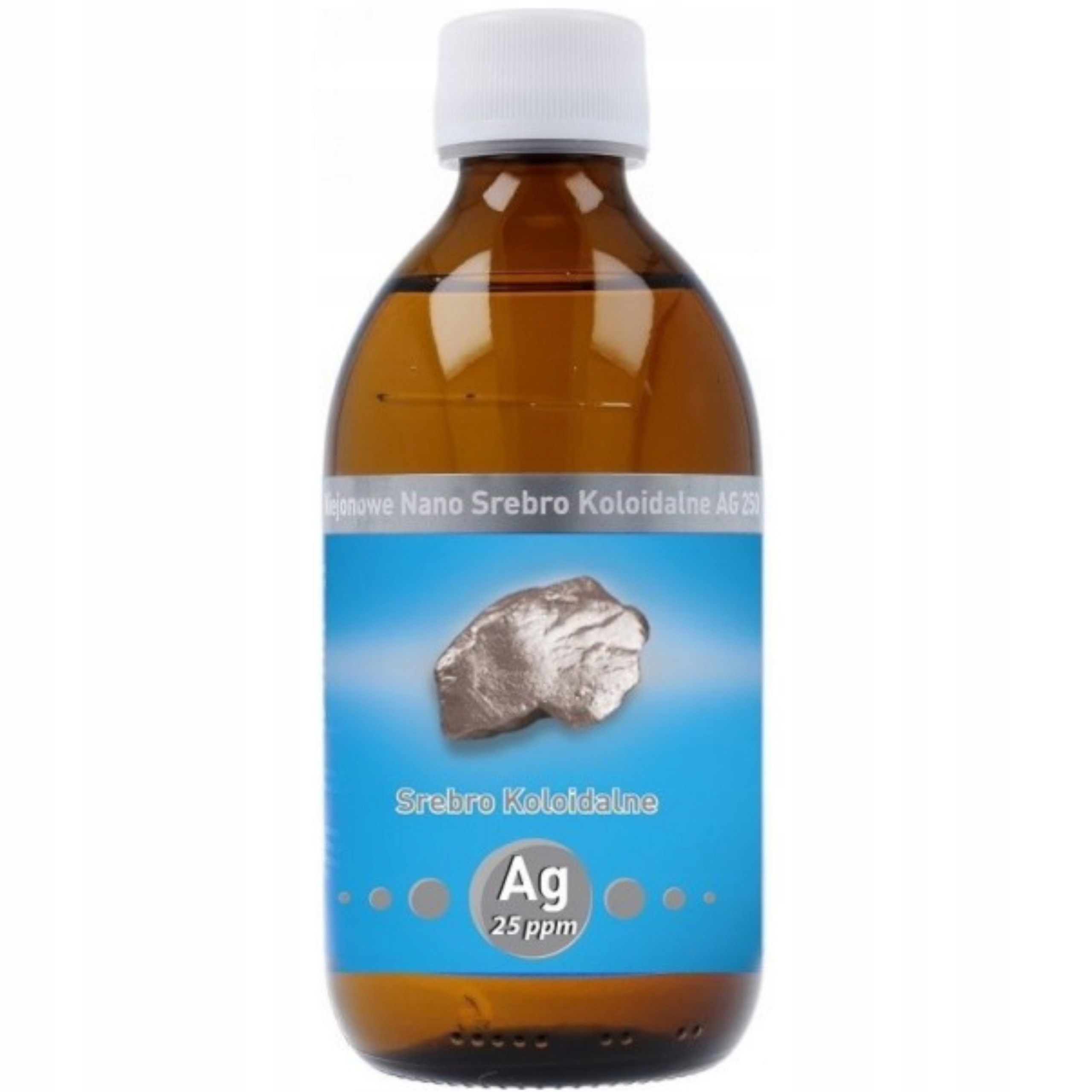

Niejonowe Nano Srebro koloidalne Ag 25 ppm 300 ml