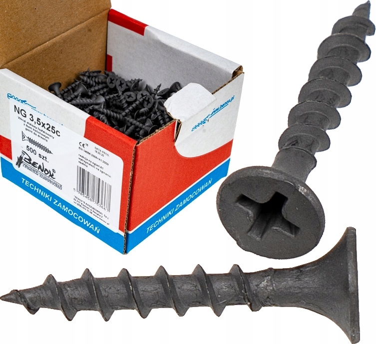 

Wkręty czarne płyt gk karton gips/drewn 3,5x25 500