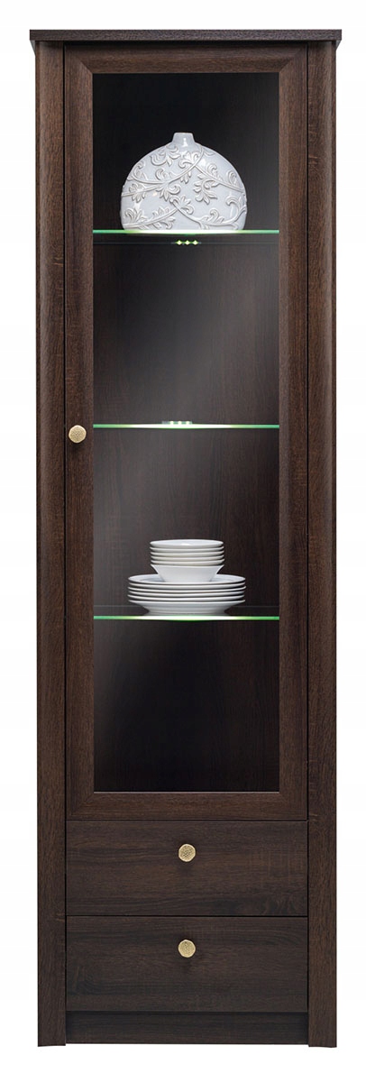 Witryna 1D FIONA F23 szuflady półki LED czekolada