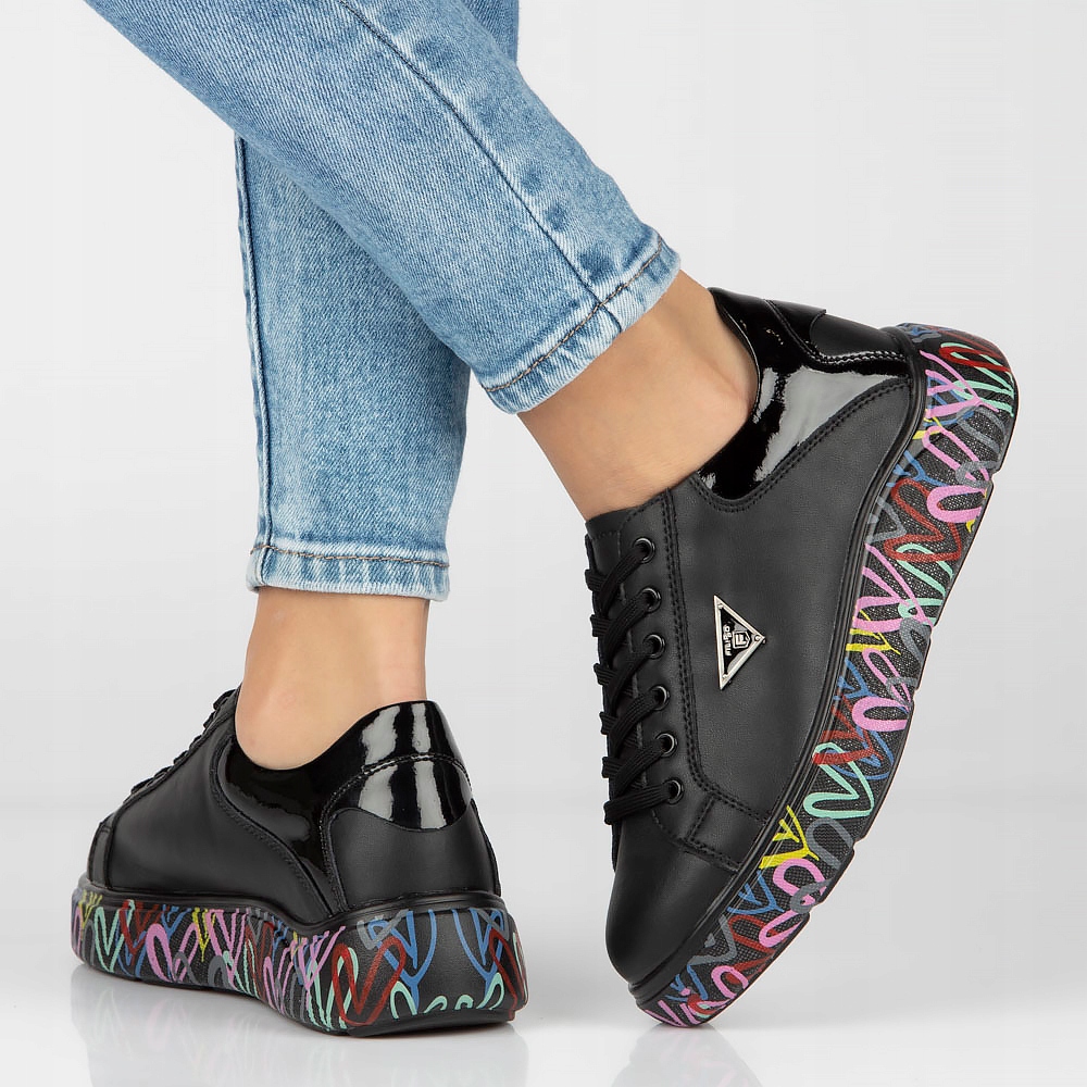 Skórzane sneakersy na platformie półbuty FILIPPO Rozmiar 40