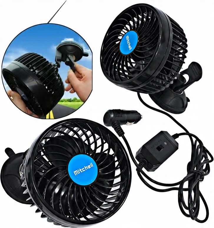 

Wiatrak Samochodowy Wentylaror 12V Przyssawka