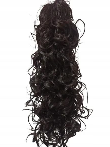 Dlouhá kudrnatá připínáček na banánu v barvě hořké čokolády, 68 cm Nesmysl