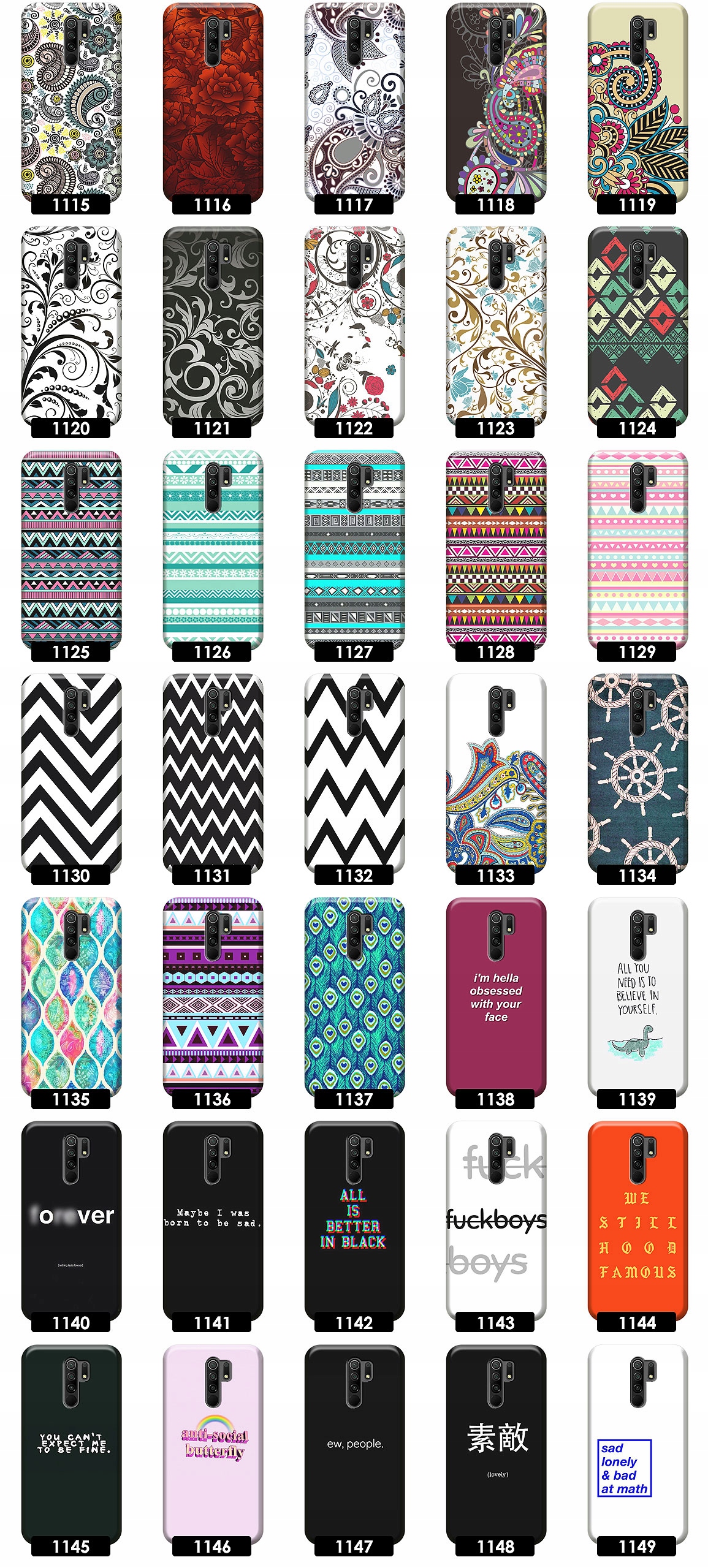 ETUI CASE SILIKONOWE OBUDOWA PLECKI NA TELEFON DO XIAOMI REDMI 9 WZORY Kolor wielokolorowy