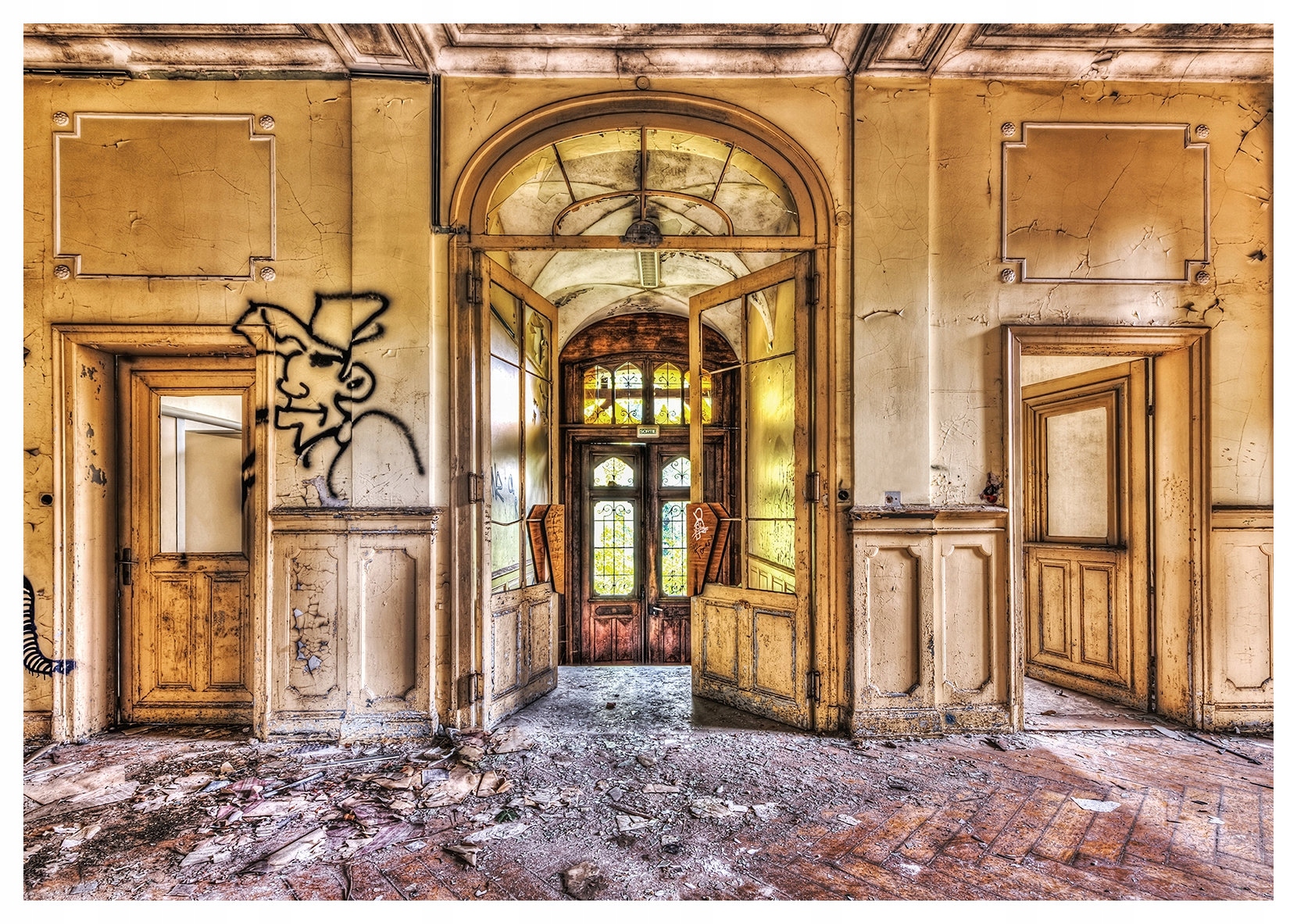 Fototapeta Dvere Vintage Graffiti Loft Stará architektúra 312x219 lepidlo