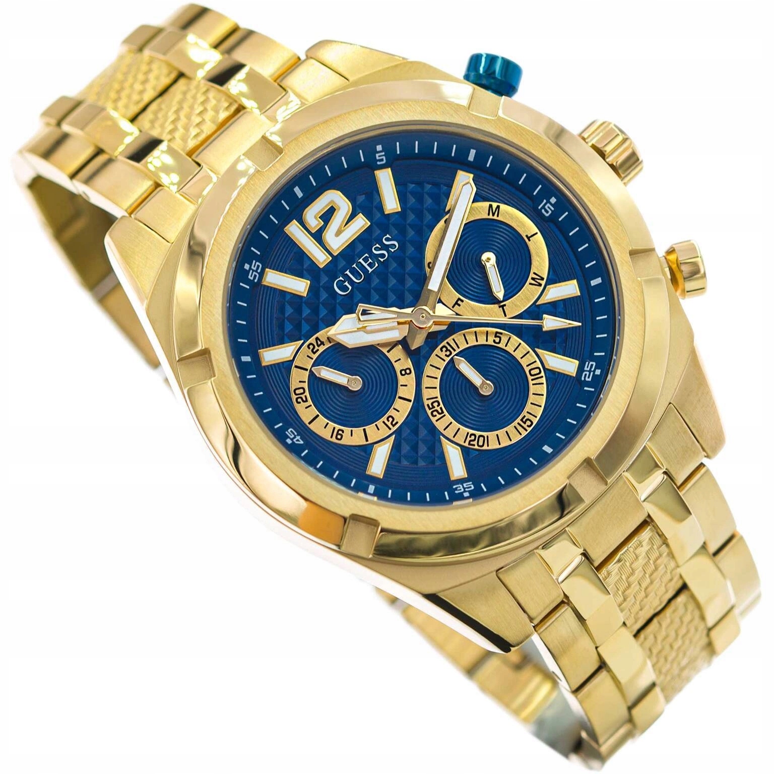 Pánské Guess Hodinky GW0714G2 Zlaté Analogové Na Náramku S Datumovkou